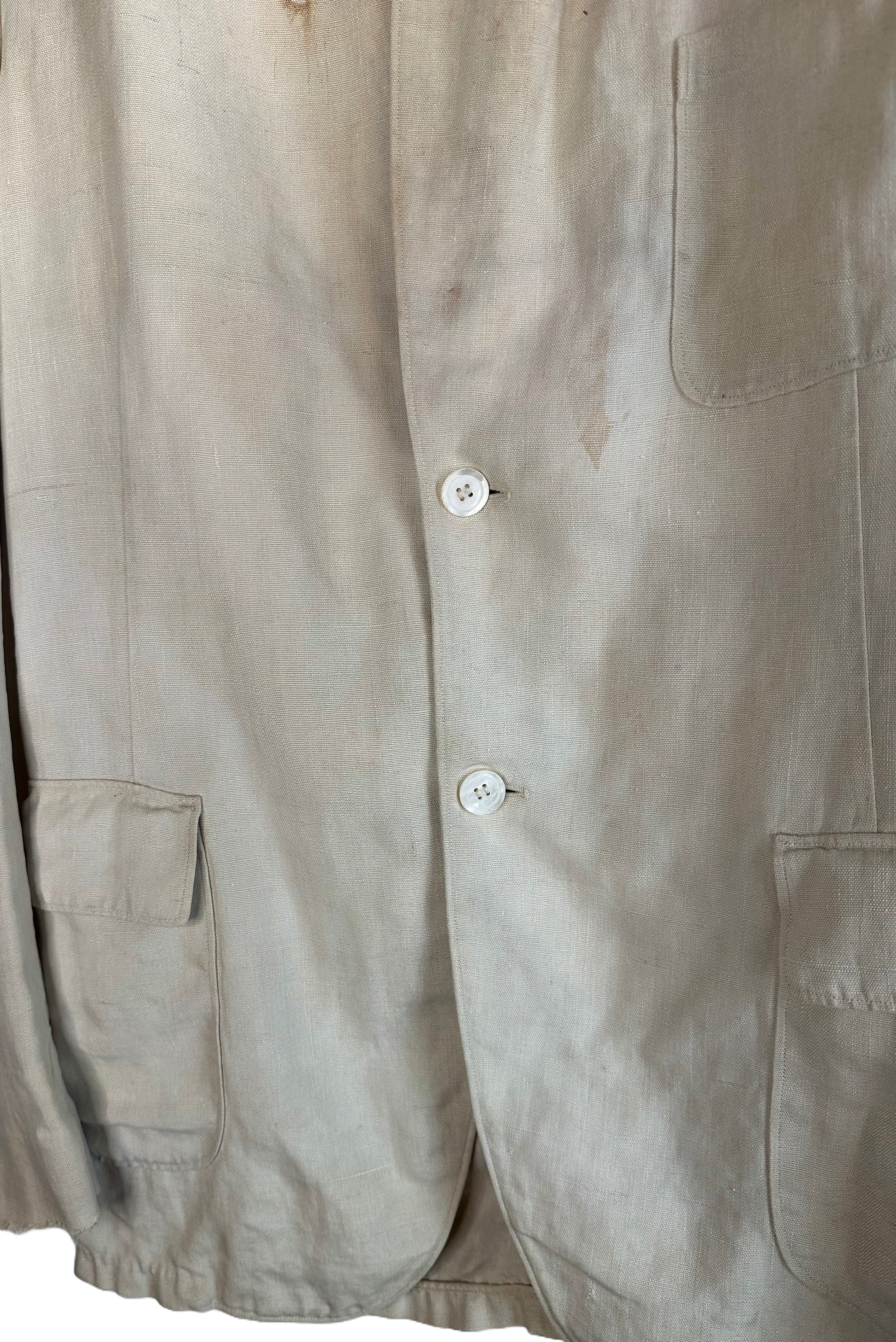 close up of stains and buttons , white round 