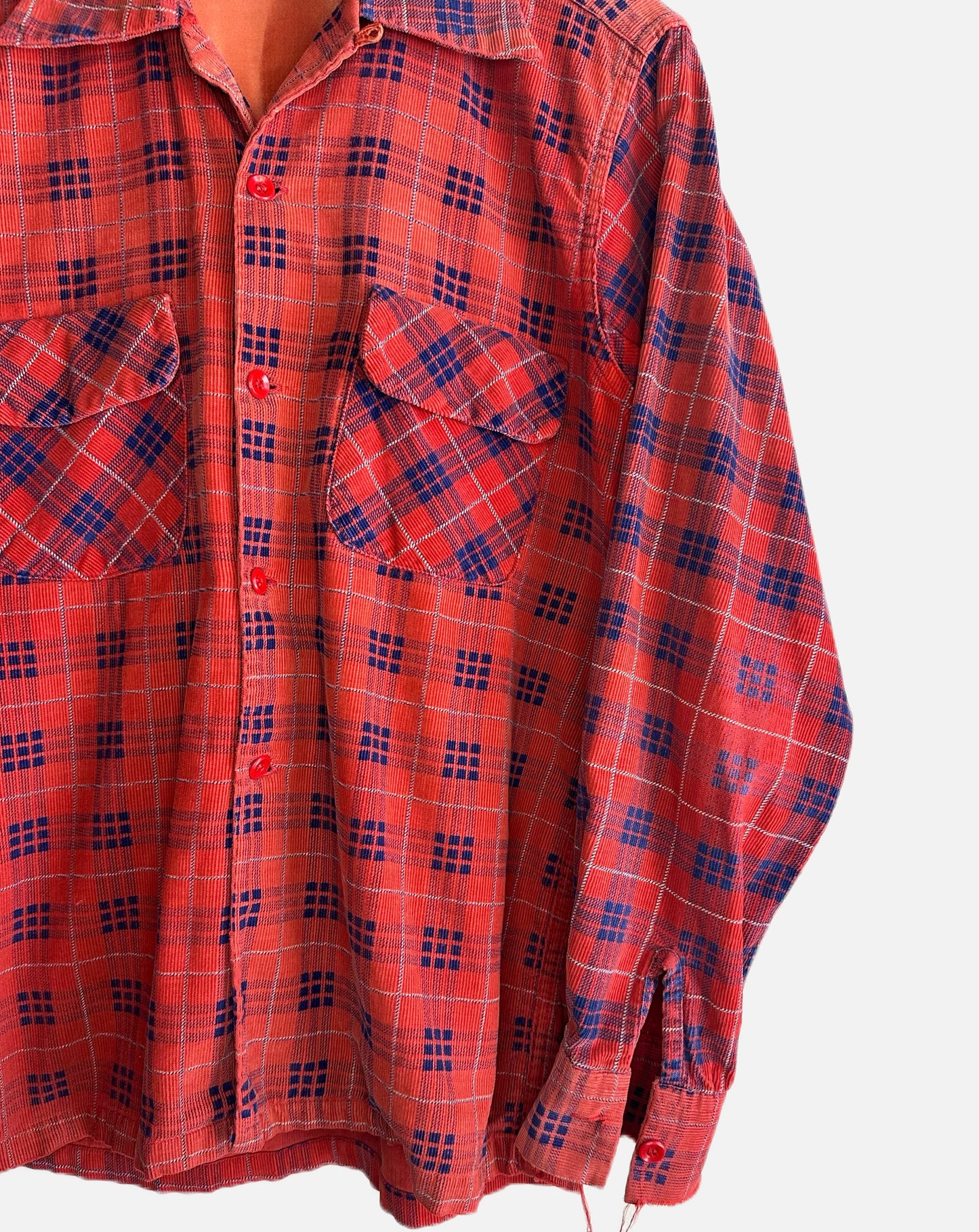 50s Corduroy Red Faded Shirt