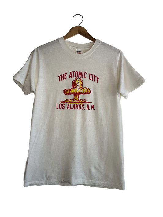 the atomic city souvenir shirt with atomic bomb print los alamos, NM 