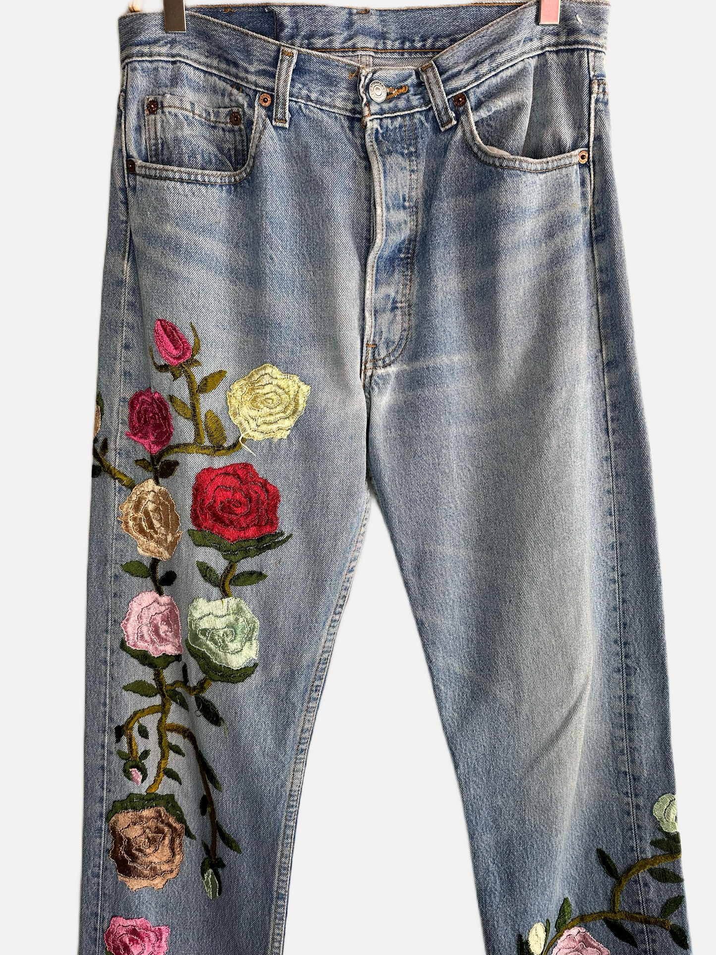 Embroidered Made in USA Levi's 501 Jeans