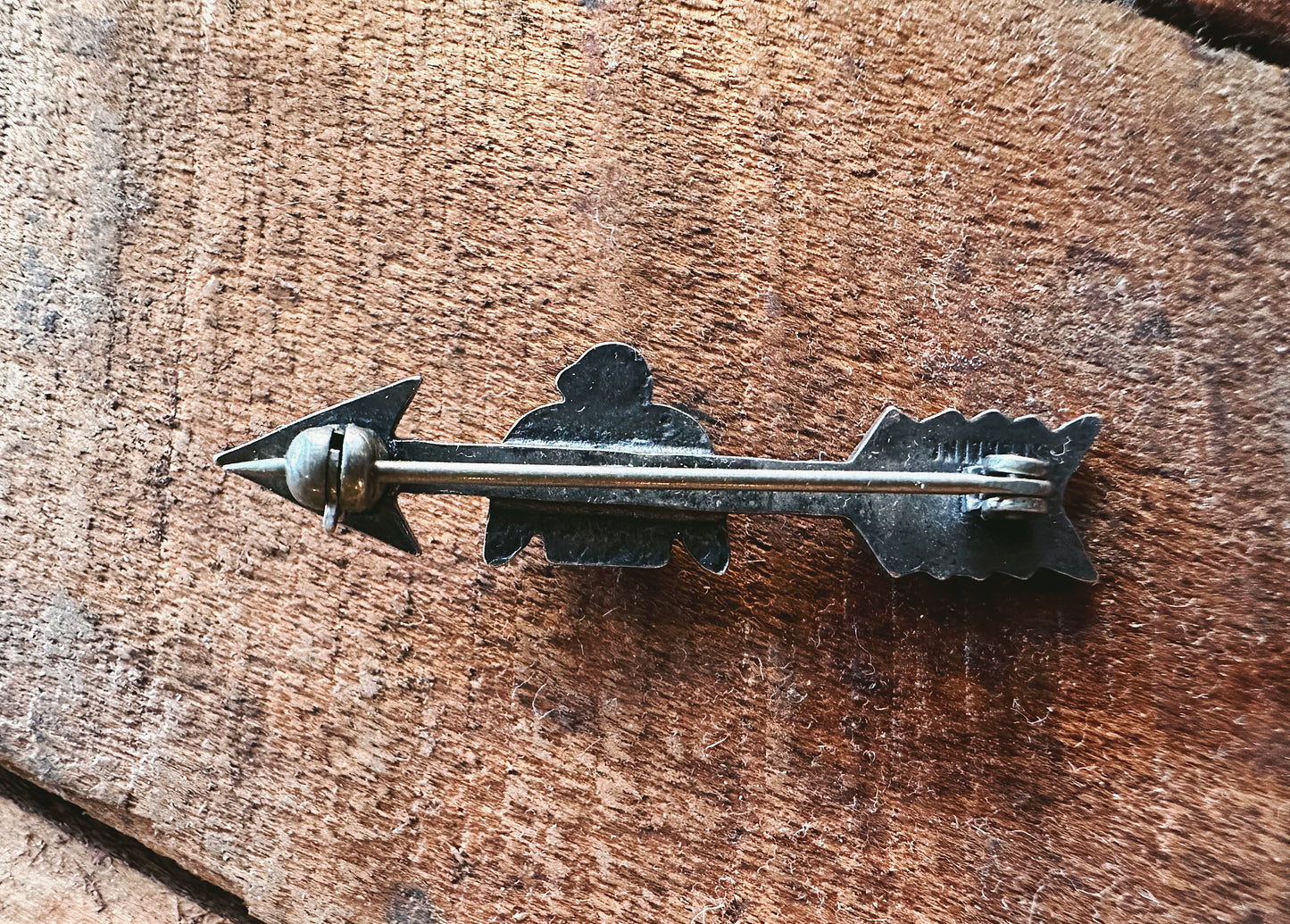 Silver Turquoise Thunderbird Arrow Pin