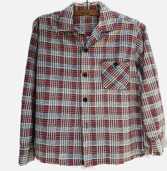 boys size flannel shirt with single pocket detail 