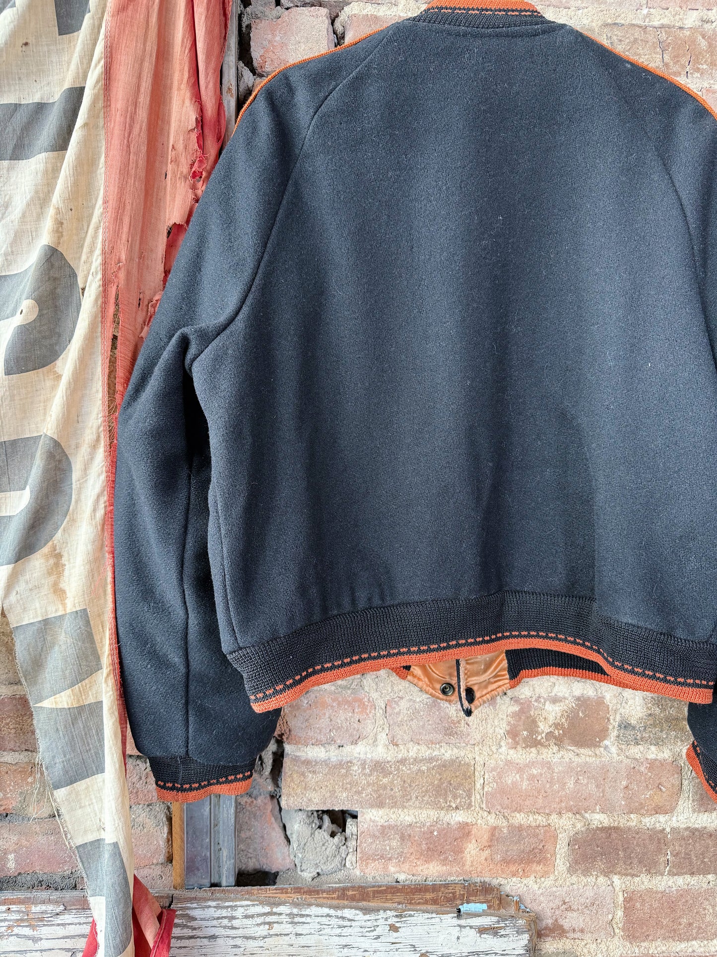 1950 Wool Satin Reversible Varsity Jacket