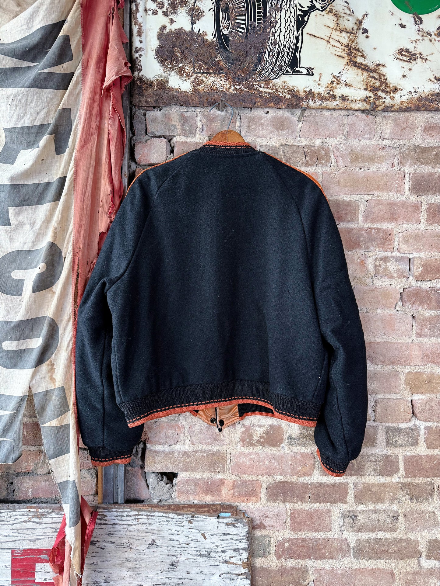 1950 Wool Satin Reversible Varsity Jacket