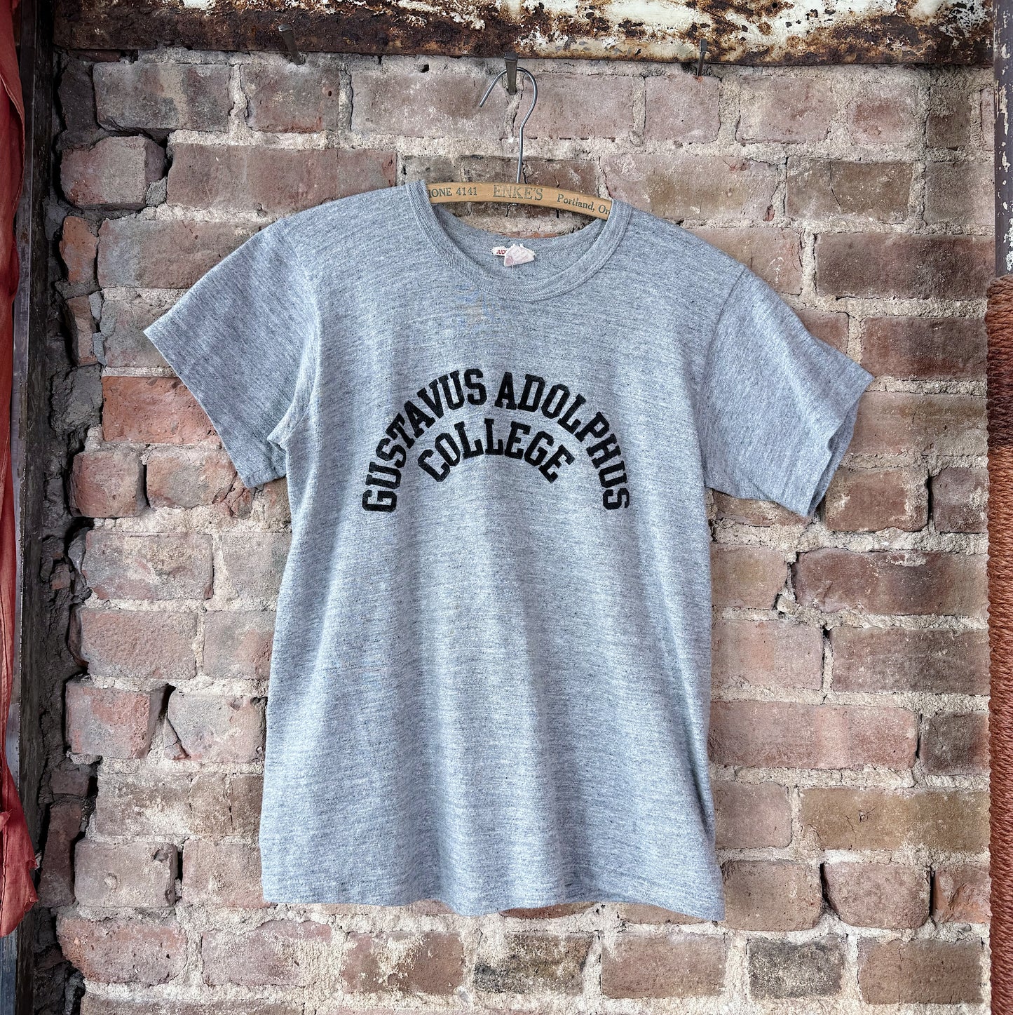 50s Gustavus Adolphus College Flocked T-Shirt