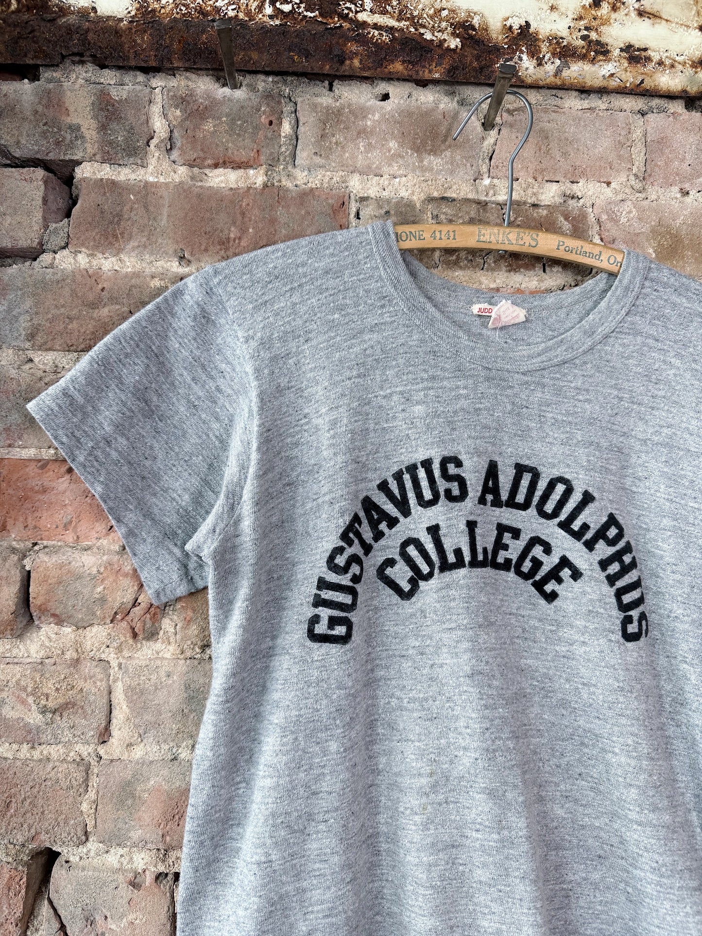 50s Gustavus Adolphus College Flocked T-Shirt