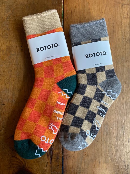 Rototo Pile Room Socks Checkerboard